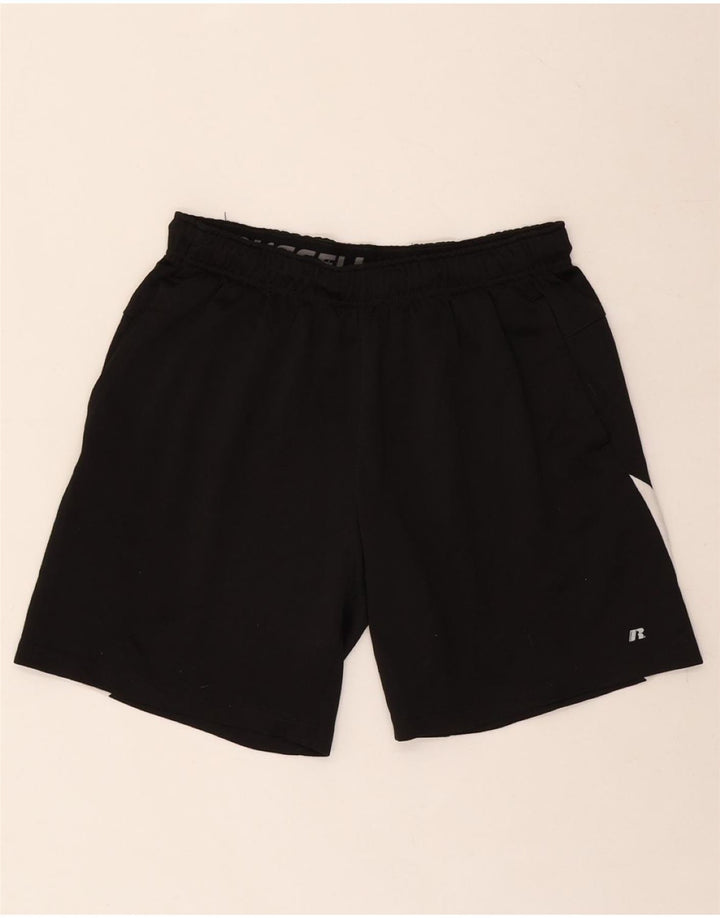 RUSSELL ATHLETIC Mens Dri-Power Sport Shorts Medium  Black Colourblock Vintage Russell Athletic and Second-Hand Russell Athletic from Messina Hembry 