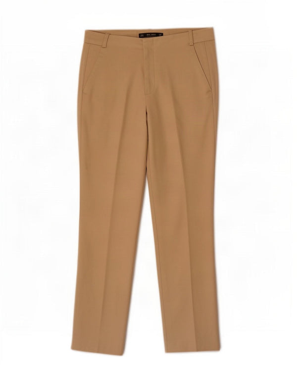 Zara Damen Slim Chino-Hose EU 36 XS W26 L26 Beige Baumwolle