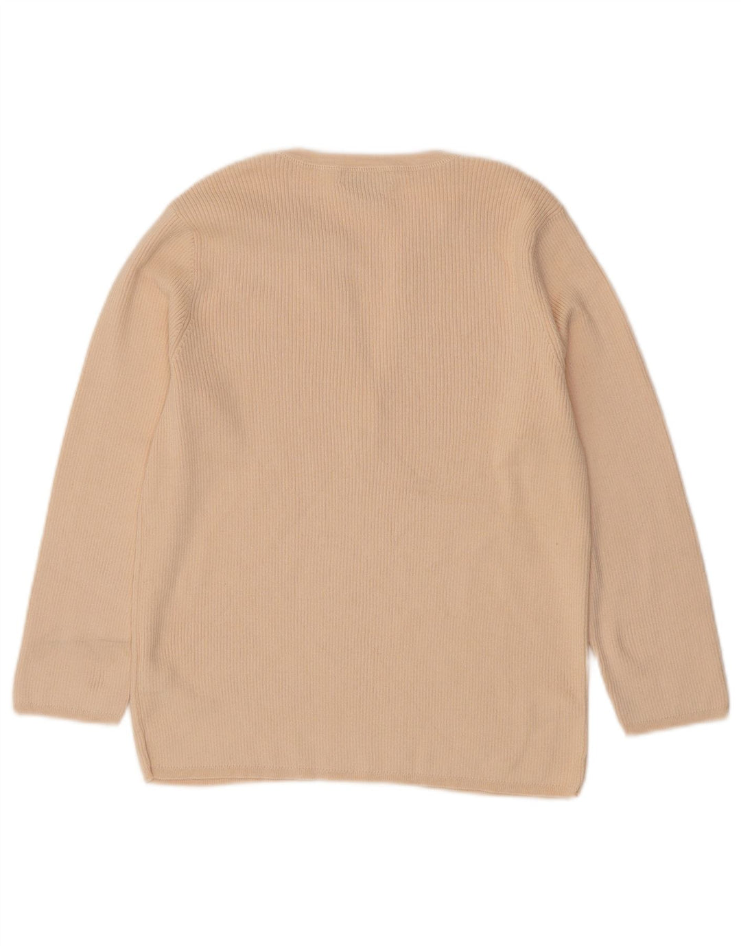 RALPH LAUREN Damen-Pullover mit 3/4-Ärmeln und V-Ausschnitt, Gr. 14, Größe L, Beige
