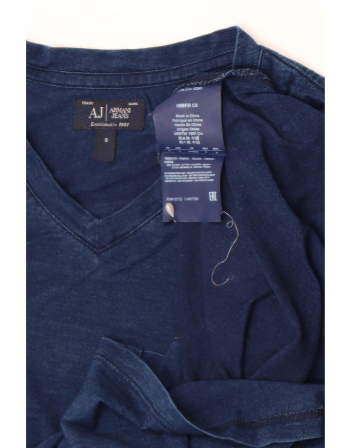 Armani Herren-T-Shirt mit Grafik, klein, blau gefleckte Baumwolle