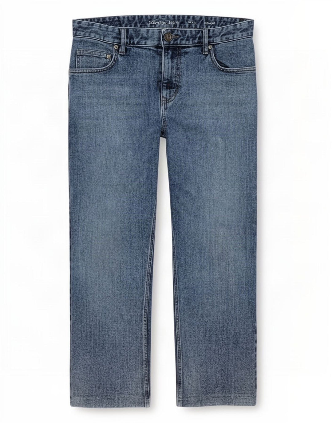 Calvin Klein Herren Straight Jeans W34 L26 Blaue Baumwolle