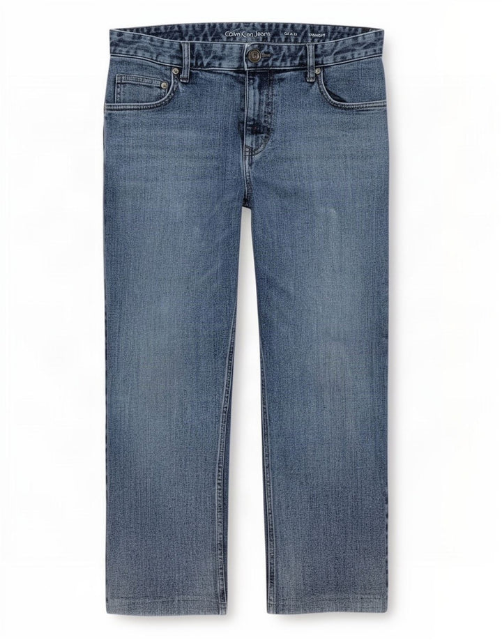 Calvin Klein Herren Straight Jeans W34 L26 Blaue Baumwolle