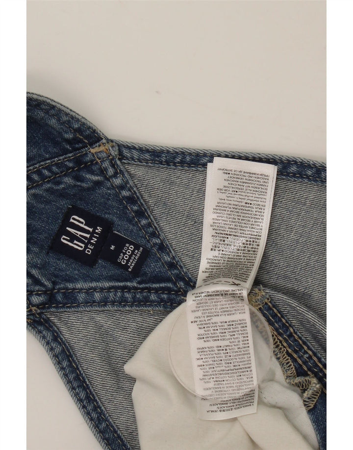 Gap Damen-Latzhose, Denim-Shorts, Größe M, W34, Blau, Baumwolle