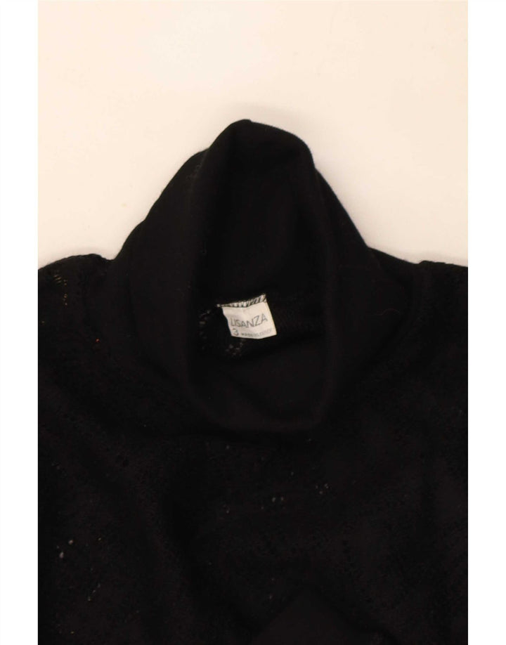 Vintage Damen Stricktop Langarm UK 8 Small Rot