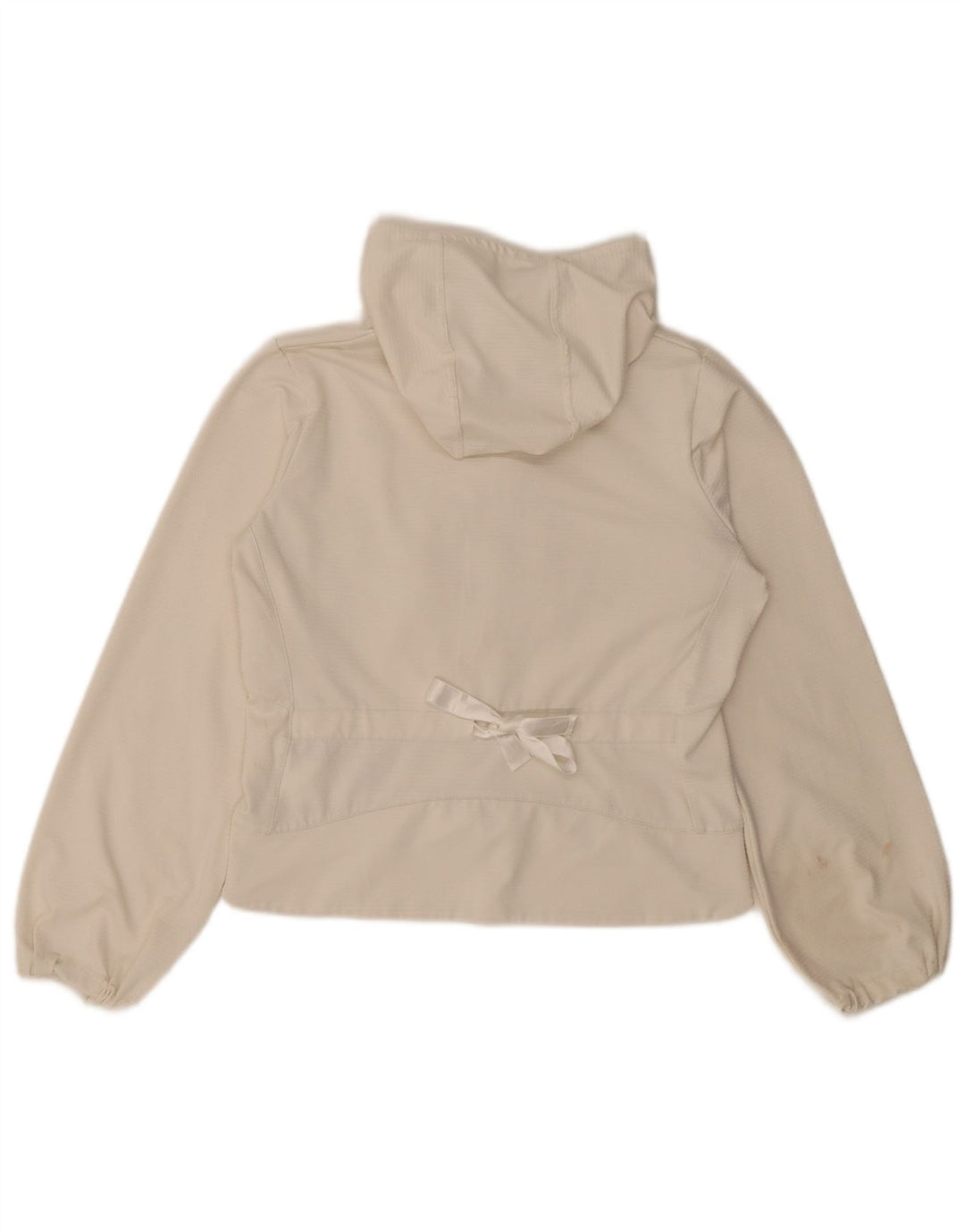 Nike Damen Crop Hooded Trainingsanzug Top Jacke UK 10/12 Medium Weiß