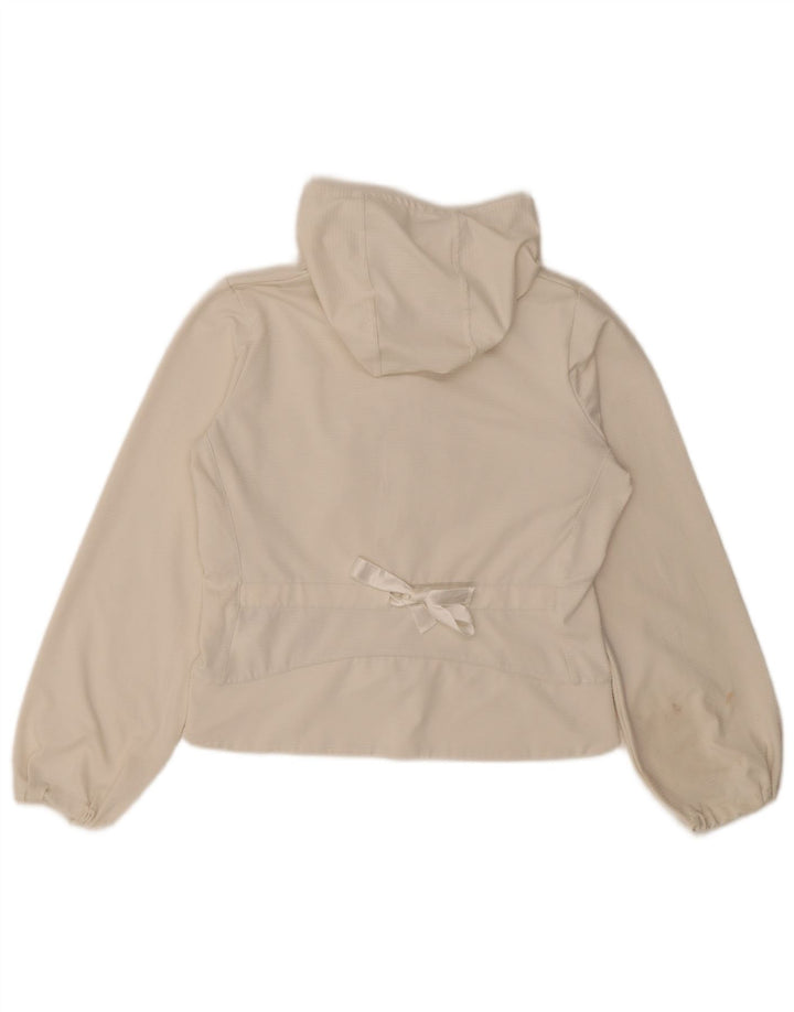 Nike Damen Crop Hooded Trainingsanzug Top Jacke UK 10/12 Medium Weiß