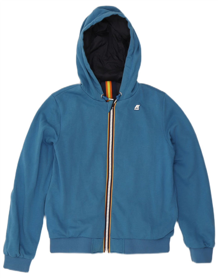 K-Way Damen Kapuzen-Wendejacke UK 10 Small Marineblau Baumwolle