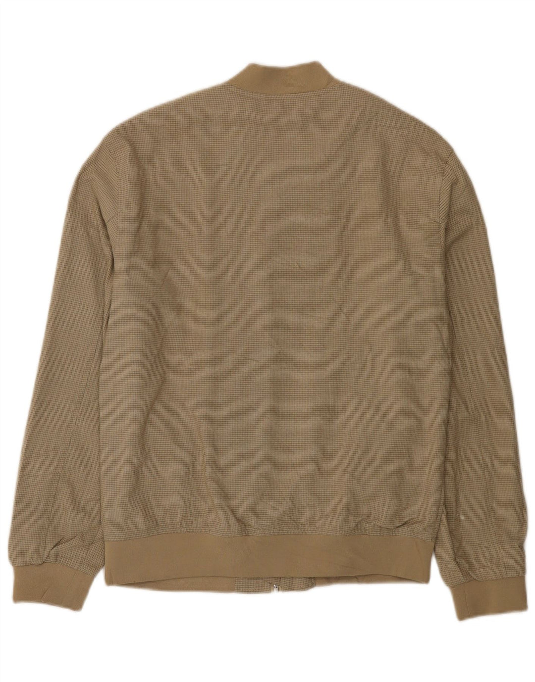 Zara Herren Bomberjacke UK 36 Small Beige Check Polyester