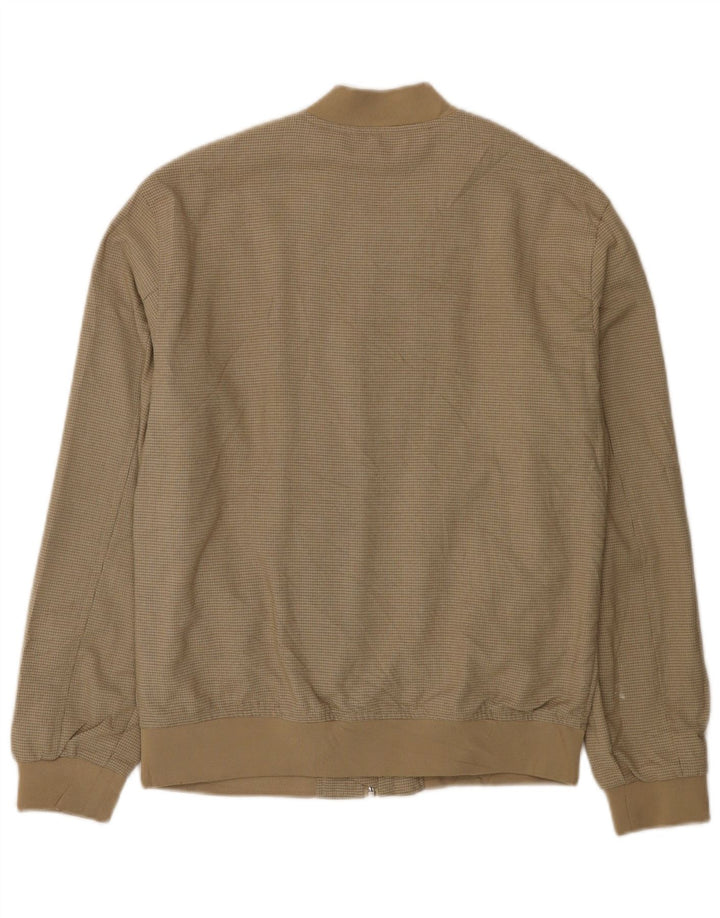 Zara Herren Bomberjacke UK 36 Small Beige Check Polyester