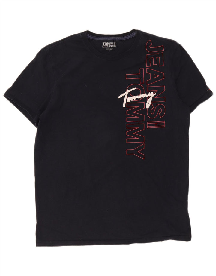 Tommy Hilfiger Herren-T-Shirt mit Grafik, mittelmarineblaue Baumwolle