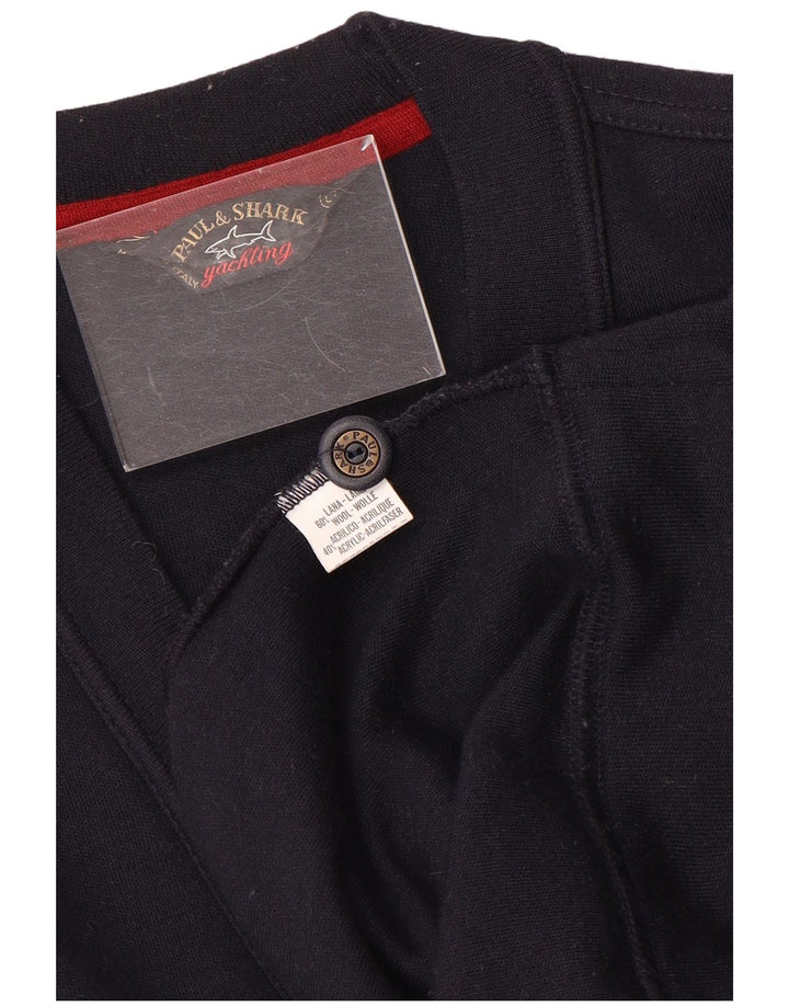 Paul & Shark Herren-Strickjacke, groß, marineblaue Wolle
