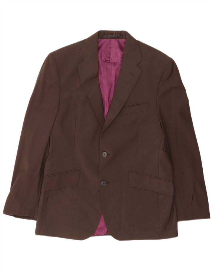 Marks & Spencer Herren-Blazer mit 2 Knöpfen, UK 38, mittelbraune Wolle