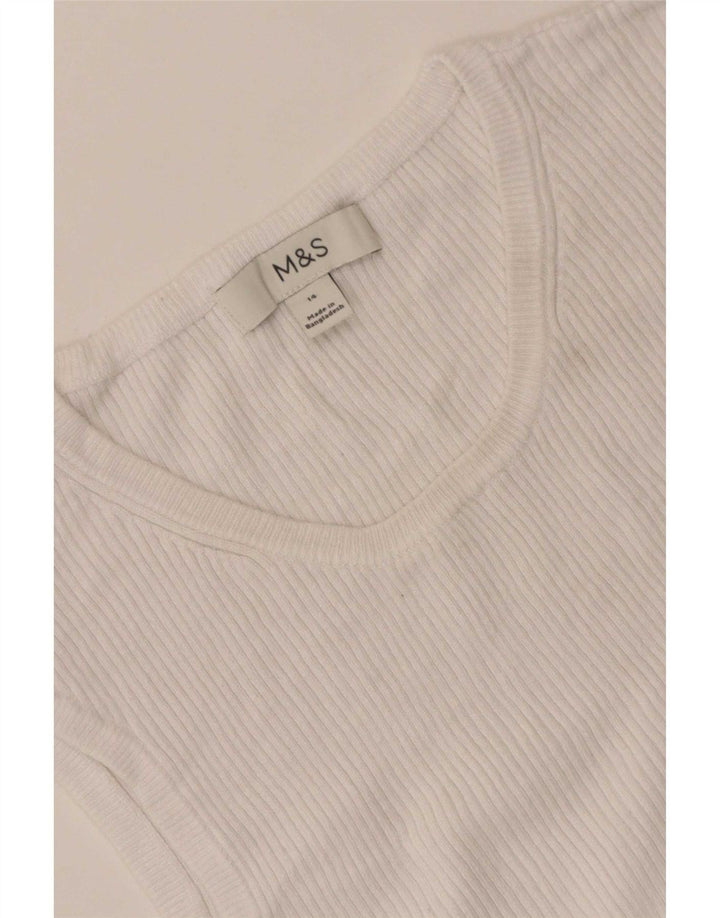 Marks & Spencer Damen Weste Top UK 14 Medium Weiß