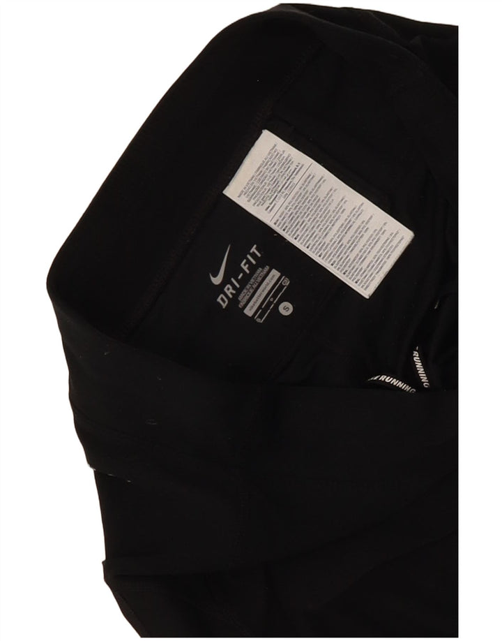 Nike Damen Dri Fit Capri Leggings UK 10 Small Schwarz Polyester