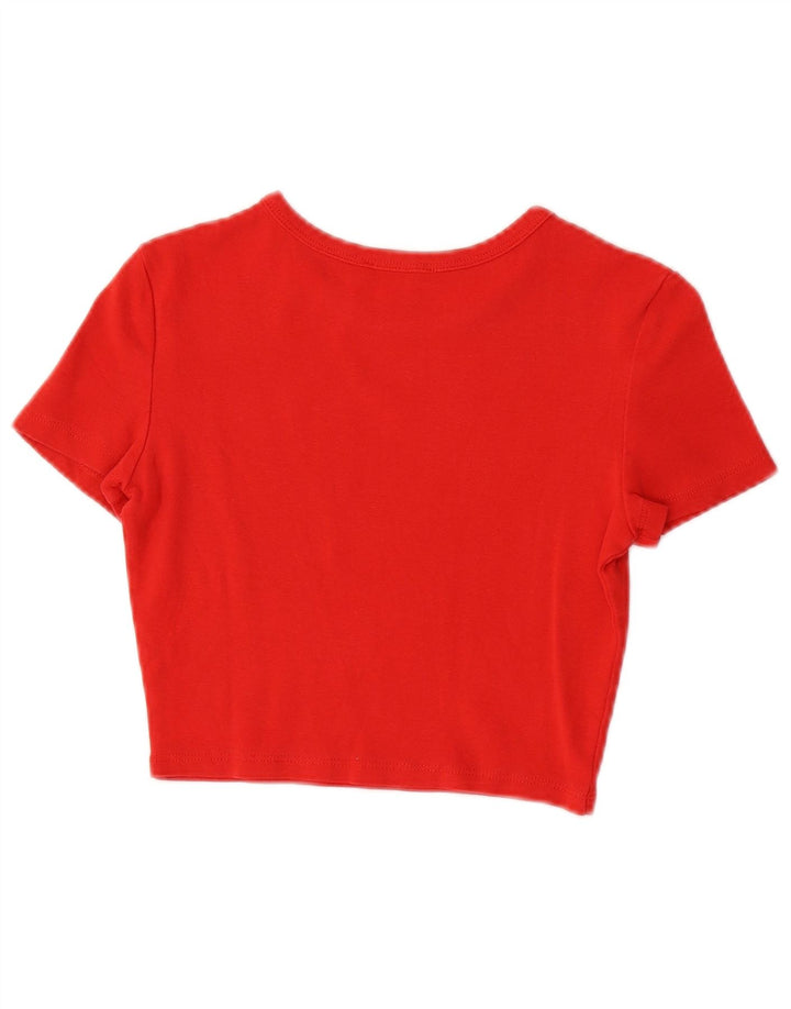 ZARA Damen Crop T-Shirt Top UK 8 Small Rot