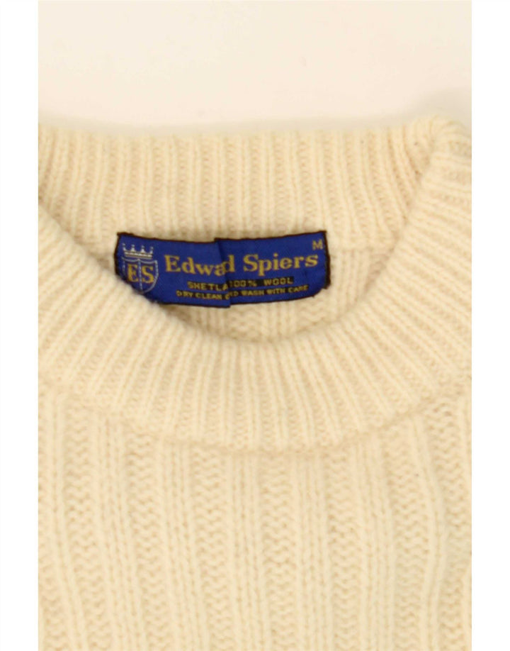 Edward Spiers Herren-Pullover mit Rollkragen, mittelgroß, cremefarbene Wolle