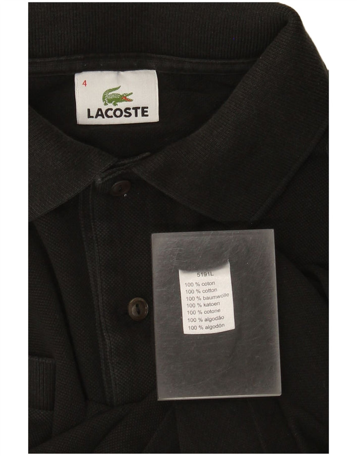 Lacoste Herren-Poloshirt, Größe 4, mittelgroß, schwarze Baumwolle