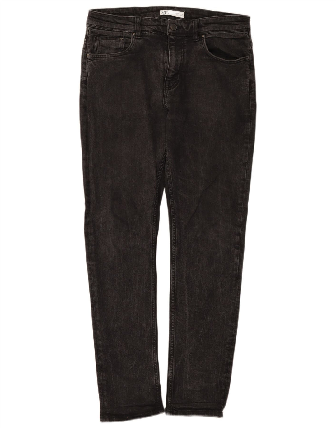 Zara Herren Slim Jeans EU 42 Large W32 L31 Schwarze Baumwolle