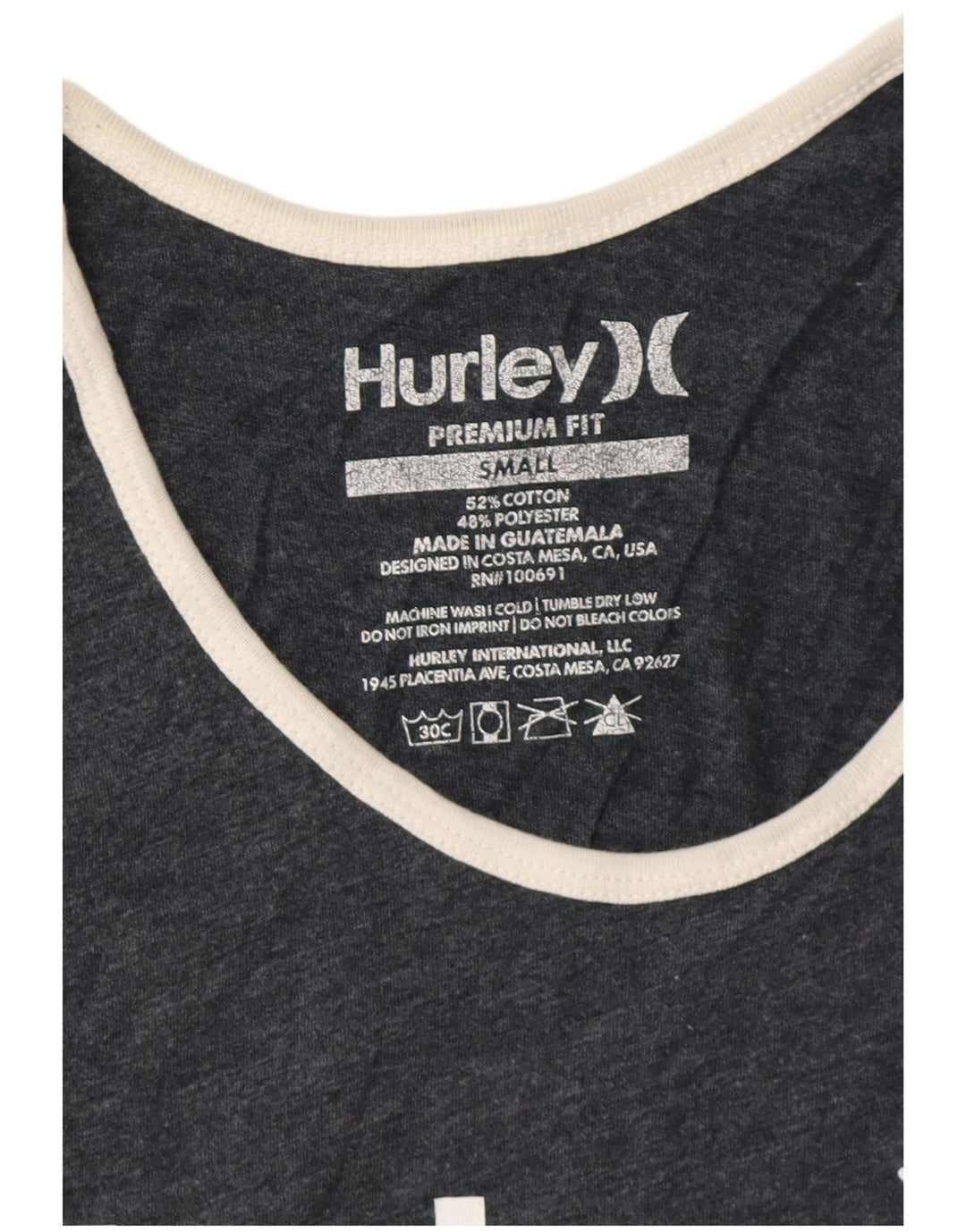 HURLEY Premium Fit Grafik-Westenoberteil für Herren, klein, grau gesprenkelte Baumwolle