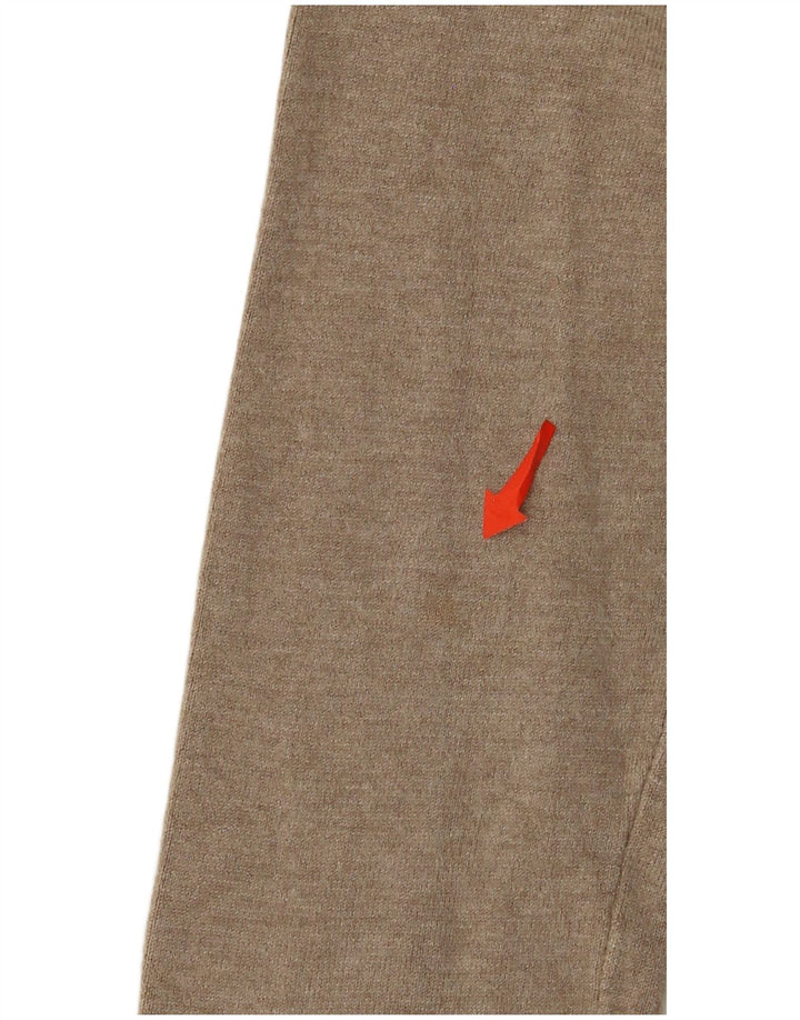 Zara Damen-Pullover mit V-Ausschnitt, UK 12, Medium Beige, Viskose