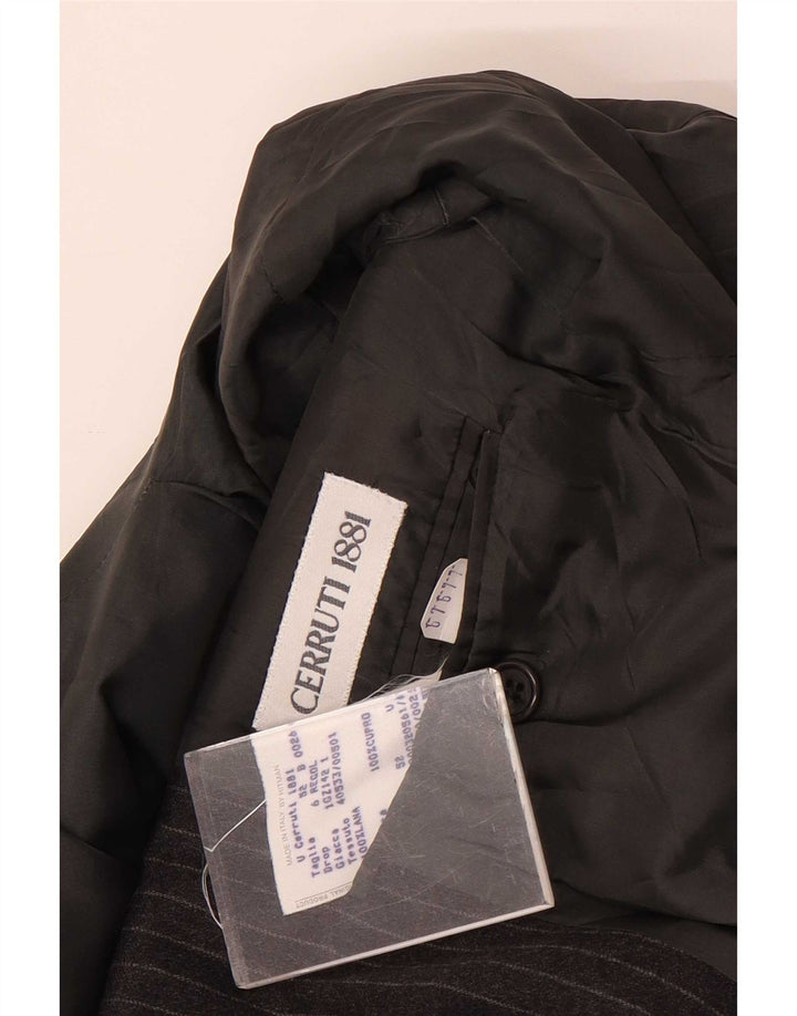 Cerruti 1881 Herren-Blazerjacke mit 3 Knöpfen, IT 52 XL, grau gestreifte Wolle
