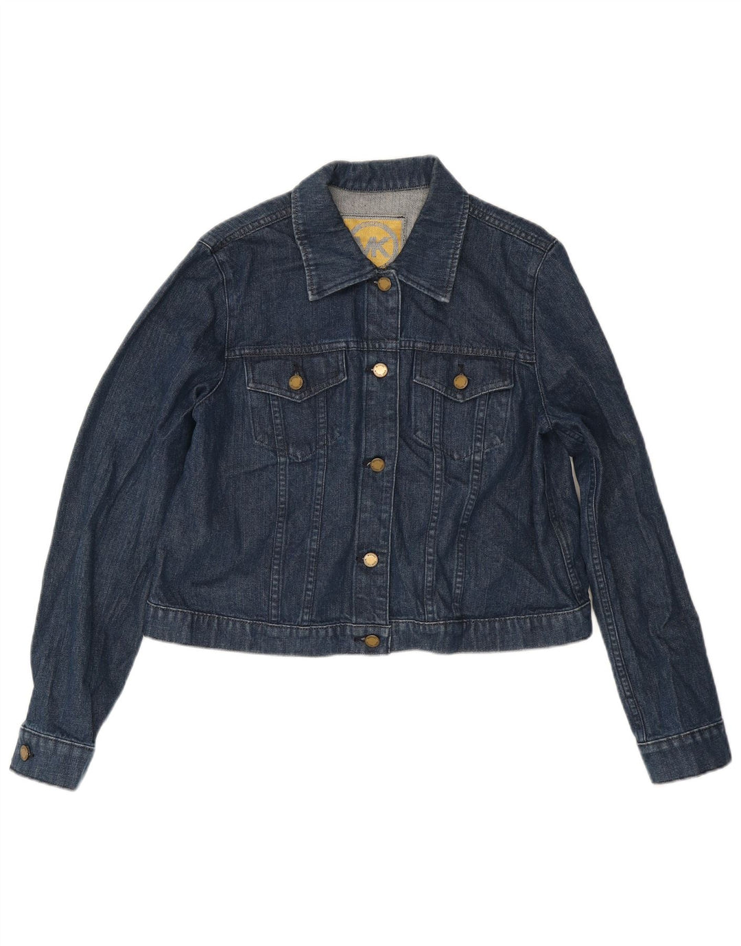 MICHAEL KORS Damen Crop Denim Jacke UK 18 XL Blaue Baumwolle