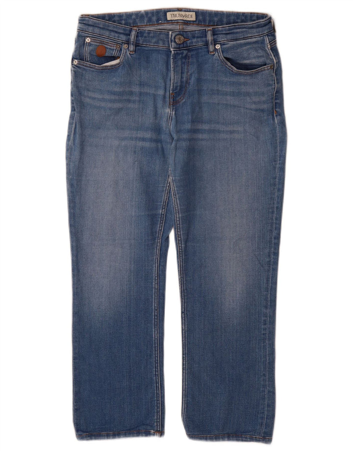 Trussardi Damen-Cropped-Jeans W28 L25 Blaue Baumwolle