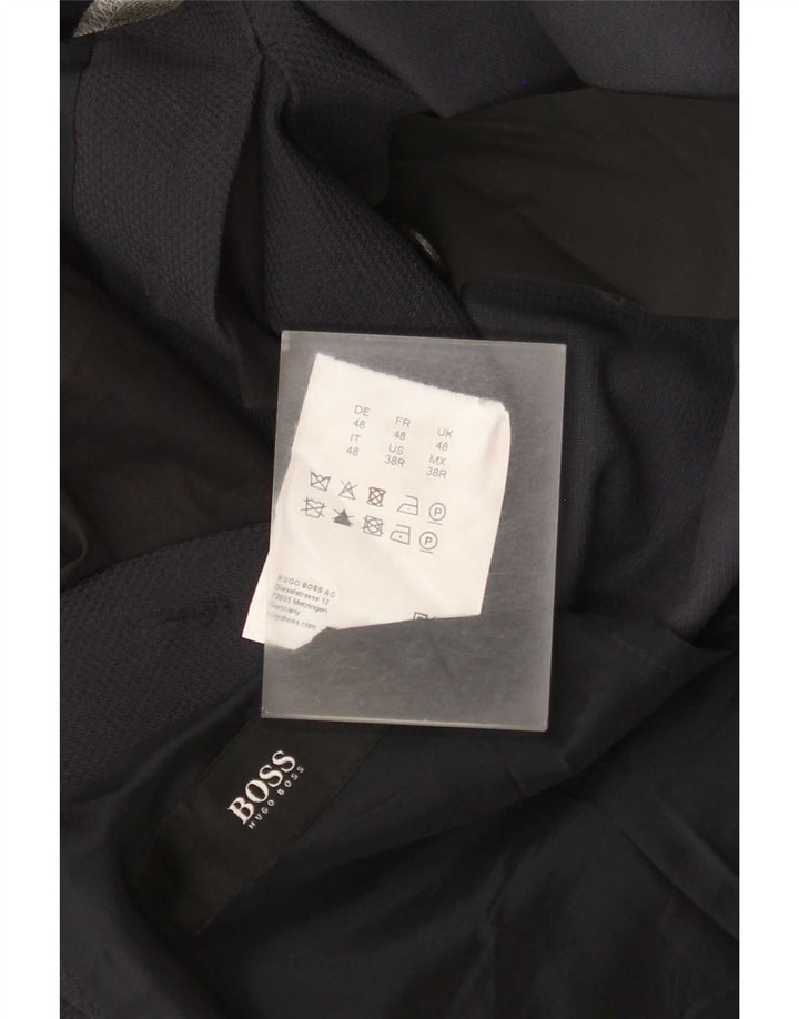 Hugo Boss Herren-Blazer mit 2 Knöpfen, EU 48, mittelmarineblaue Viskose