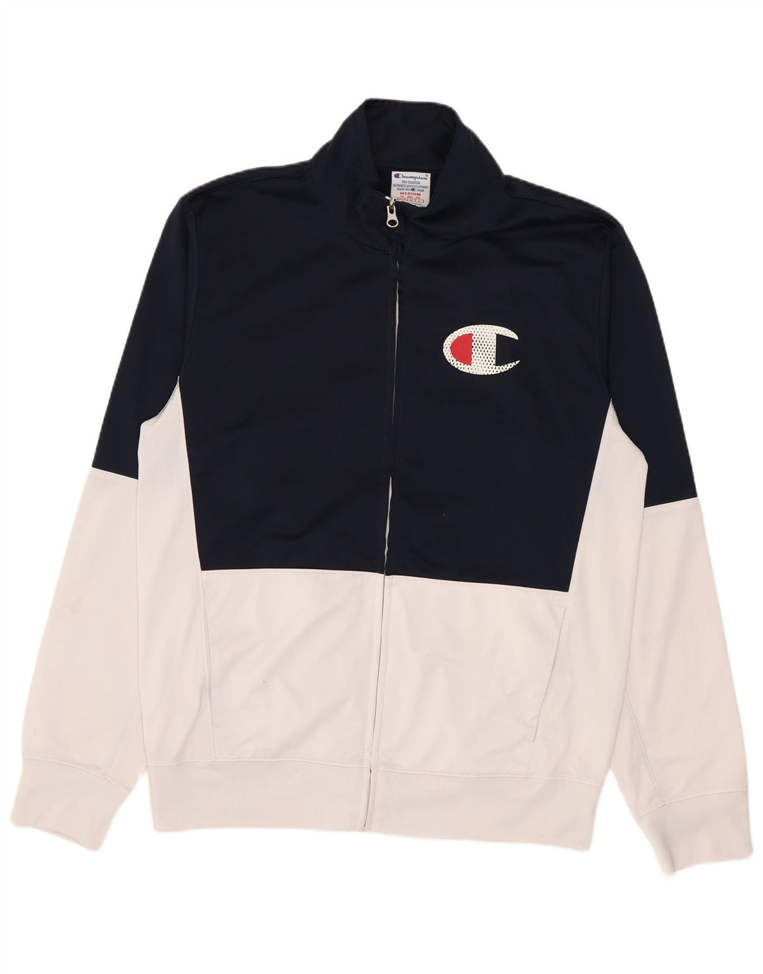 Champion Herren-Trainingsanzugoberteil mit Grafik, mittleres Marineblau, Farbblock
