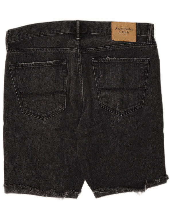 Abercrombie & Fitch Herren Jeansshorts W33 mittelgraue Baumwolle