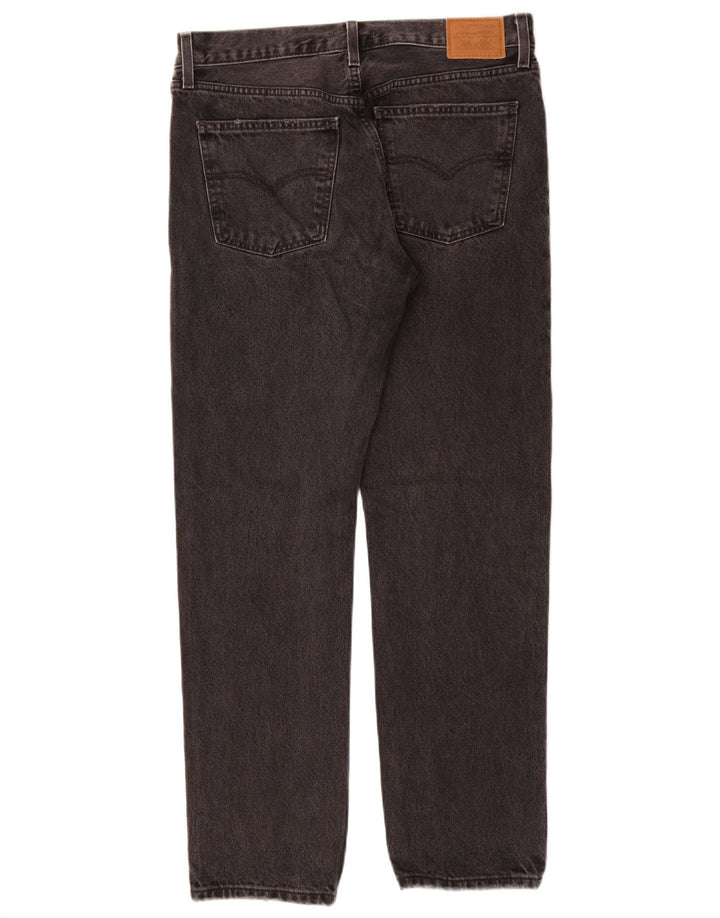 LEVI'S Damen Mid Rise Straight Jeans W30 L31 Graue Baumwolle
