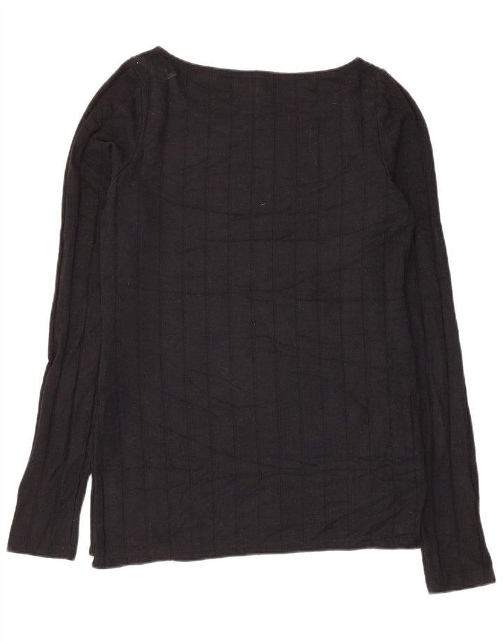 Anthropologie Damen Top Langarm UK 12 Mittelschwarze Viskose