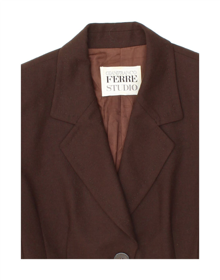 GIANFRANCO FERRE Womens 2 Button Blazer Jacket UK 12 Medium Brown Vintage Gianfranco Ferre and Second-Hand Gianfranco Ferre from Messina Hembry 