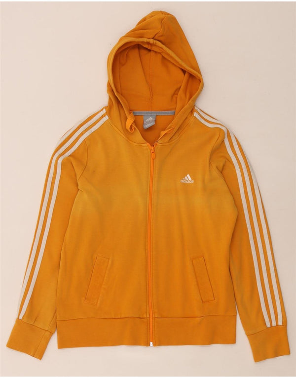 Adidas Damen Zip Hoodie Pullover UK 16 Large Orange