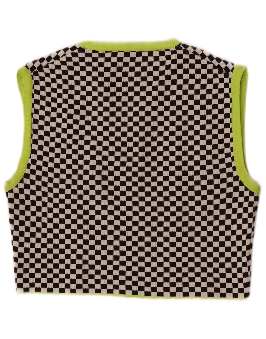 Zara Damen Crop Vest Top UK 12 Mittelschwarzes geometrisches Polyester