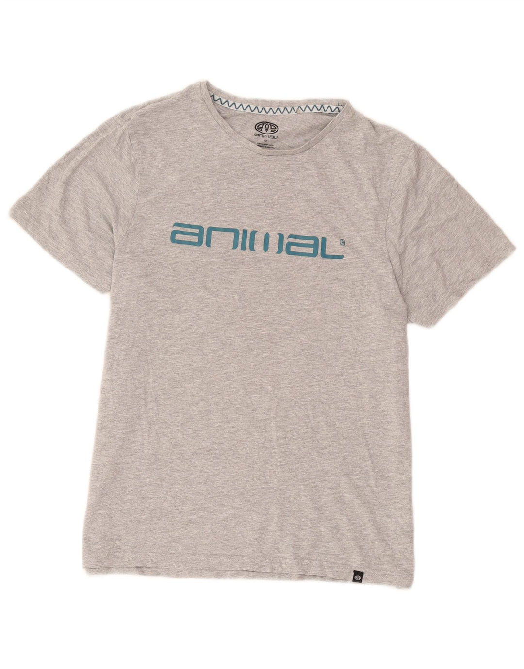 Animal-Grafik-T-Shirt-Oberteil für Herren aus mittelgrauer Baumwolle