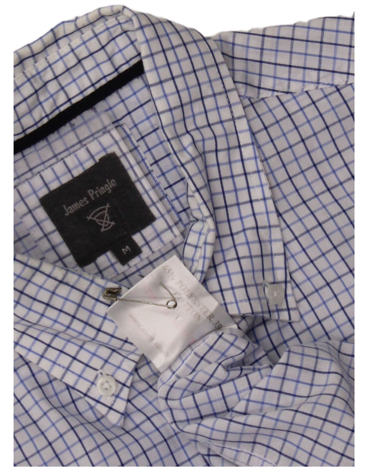 JAMES PRINGLE Herrenhemd Mittelblau kariertes Polyester