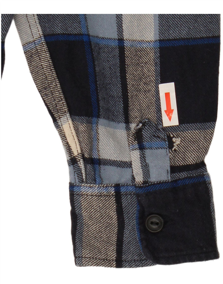 Gap Herren Flanellhemd XS Blau karierte Baumwolle