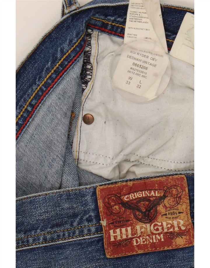 Tommy Hilfiger Herren Straight Jeans W33 L32 Blaue Baumwolle