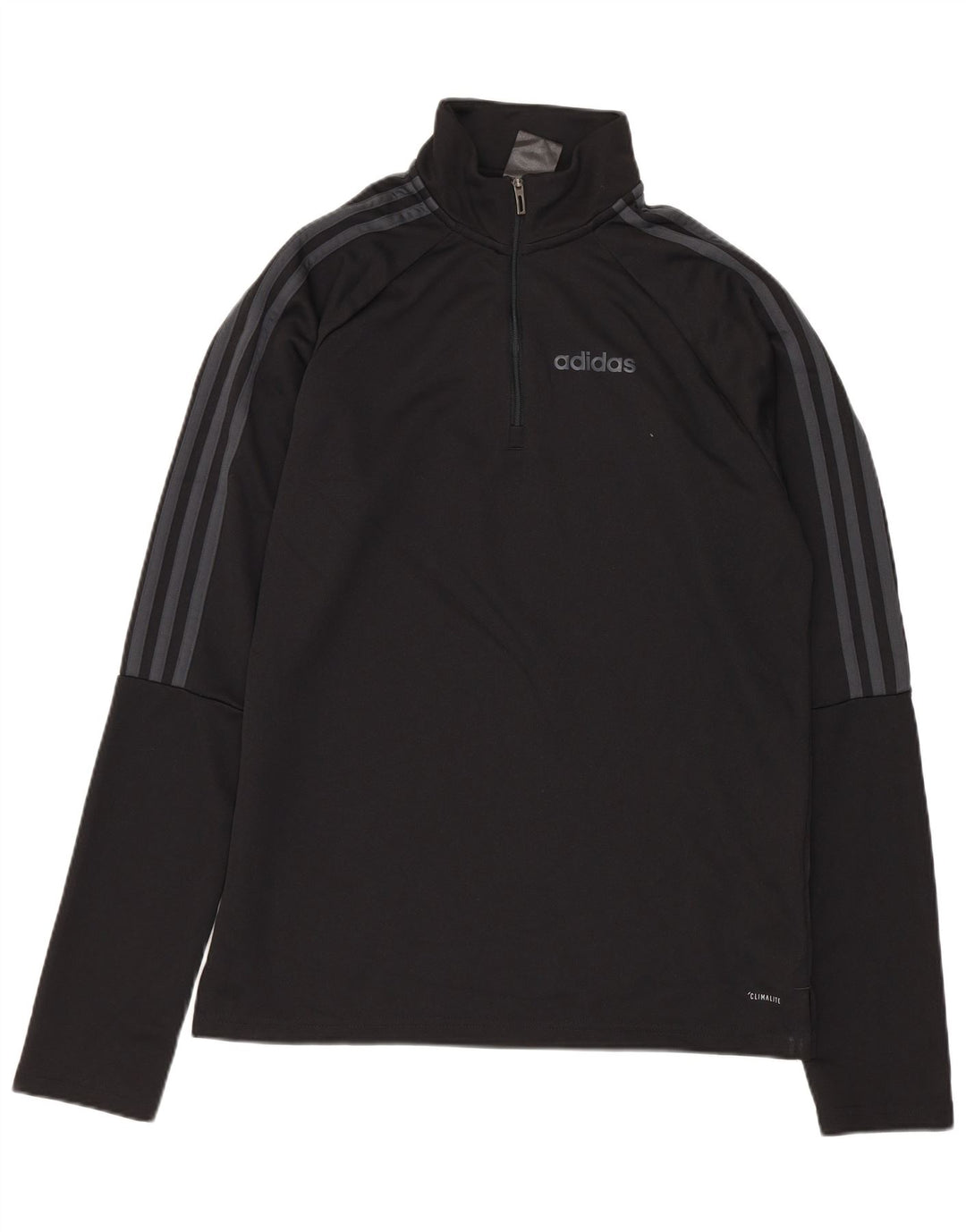 ADIDAS Herren Climalite Zip Neck Pullover Trainingsanzug Top Small Schwarz
