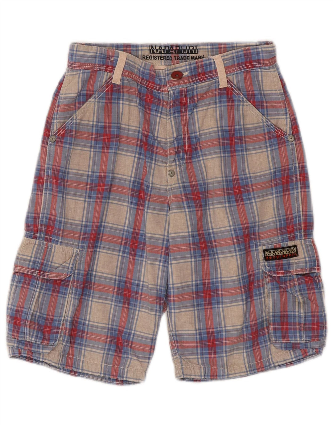 Napapijri Cargo-Shorts für Jungen, 9–10 Jahre, W24, mehrfarbig, kariert, Baumwolle