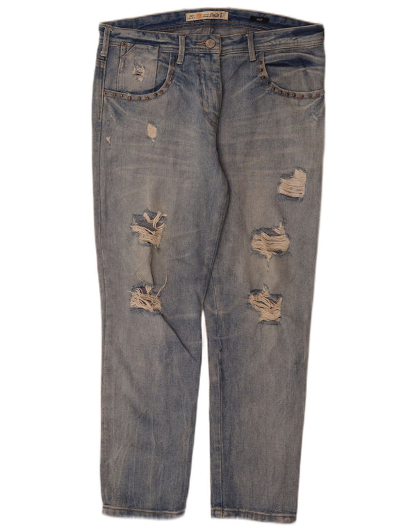 Zara Damen Trafaluc High Waist Slim Jeans EU 38 Small W28 L29 Blau