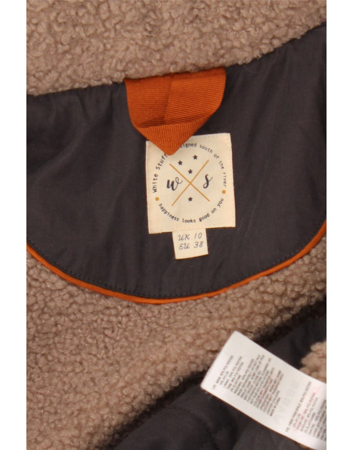 White Stuff Damen-Steppmantel mit Kapuze, UK 10, Größe S, Grau, Polyester