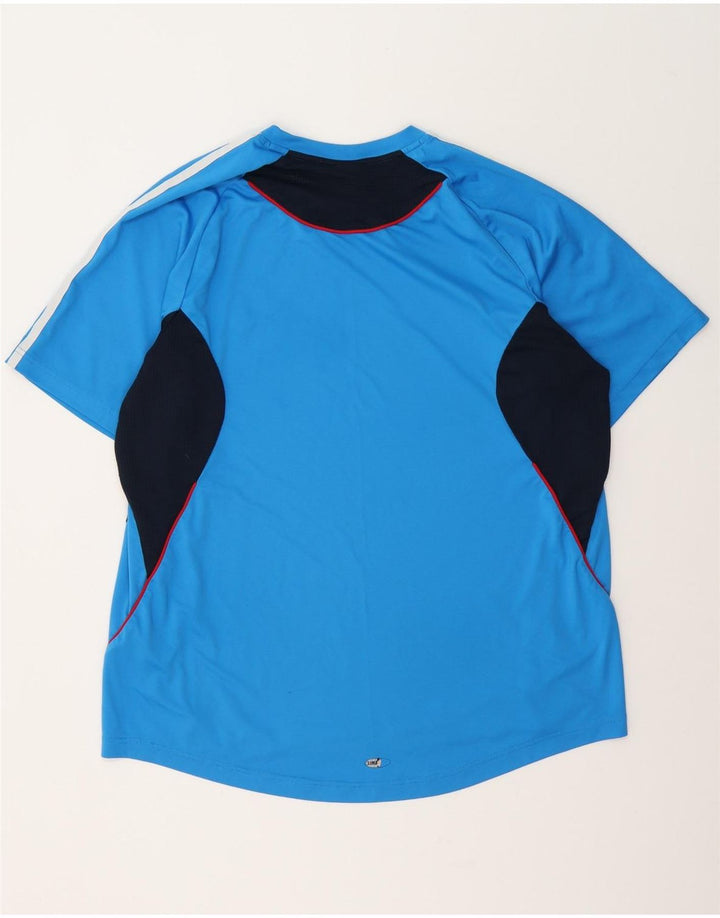 Adidas Herren Climalite T-Shirt Top XL Blau Colourblock Polyester