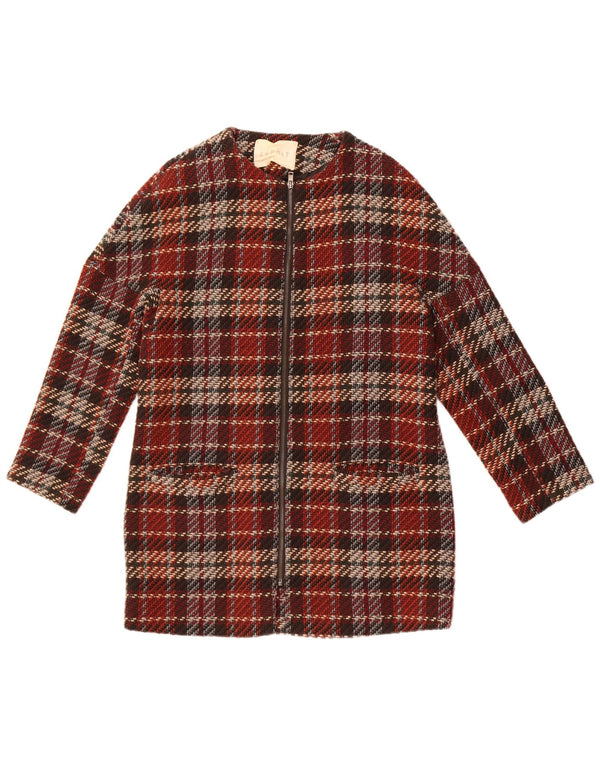 Esprit Damen Mantel UK 12 Medium Burgundy Check