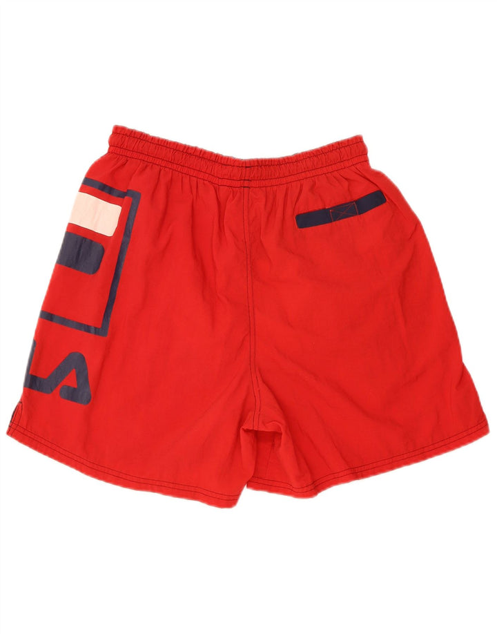 Fila Herren Graphic Sport Shorts Mittelrotes Nylon