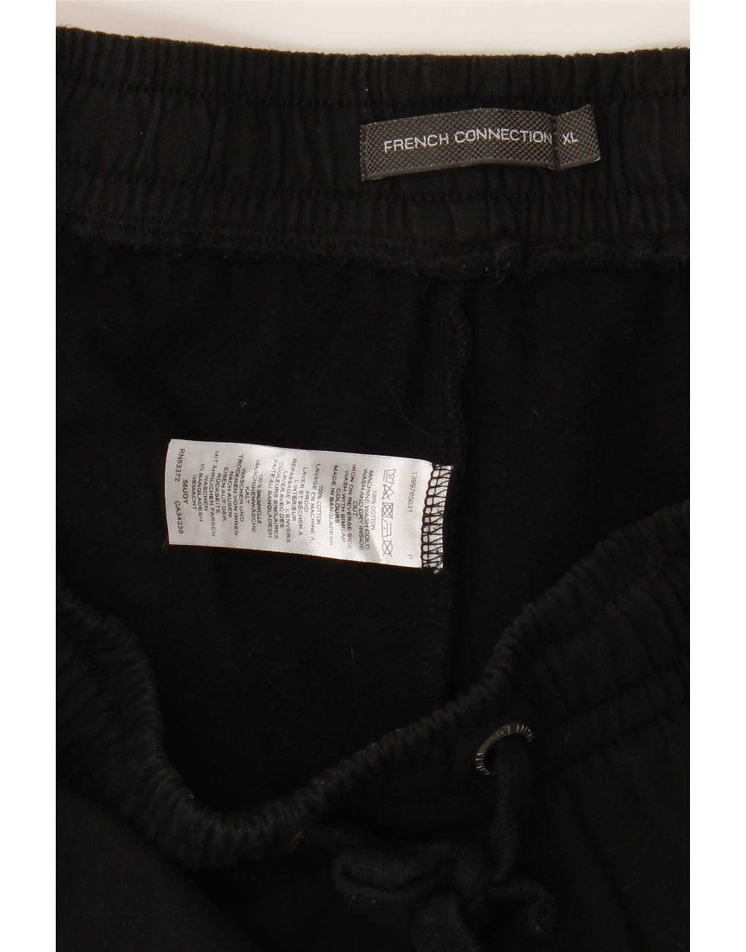 French Connection Herren-Sportshorts XL aus schwarzer Baumwolle