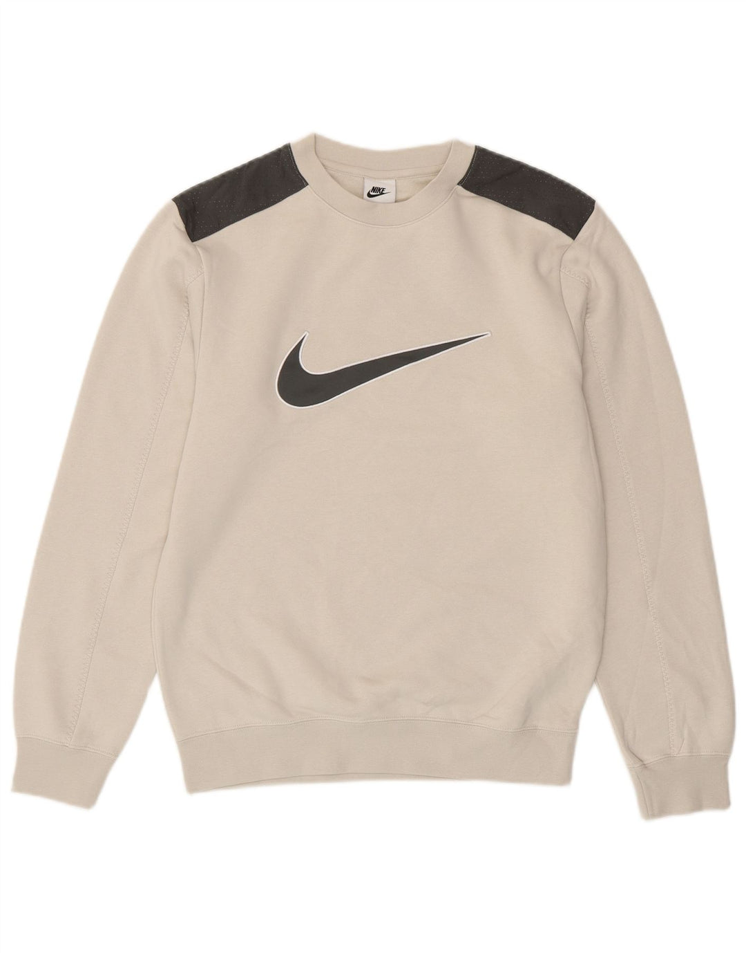 Nike Herren-Sweatshirt mit Grafik, XS, weiße Farbblock-Baumwolle