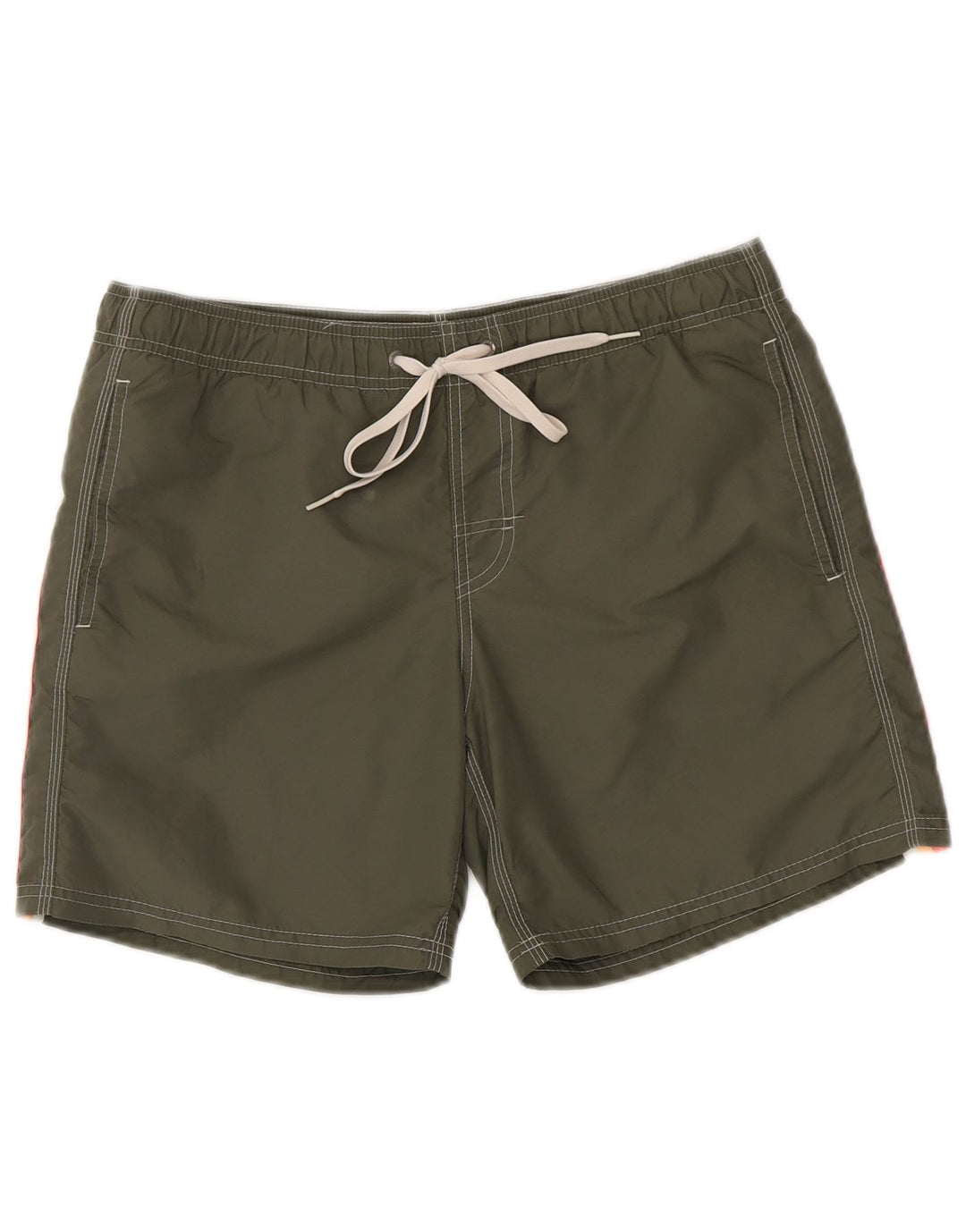 Sundek Herren-Badeshorts, klein, Khaki, Colourblock-Nylon