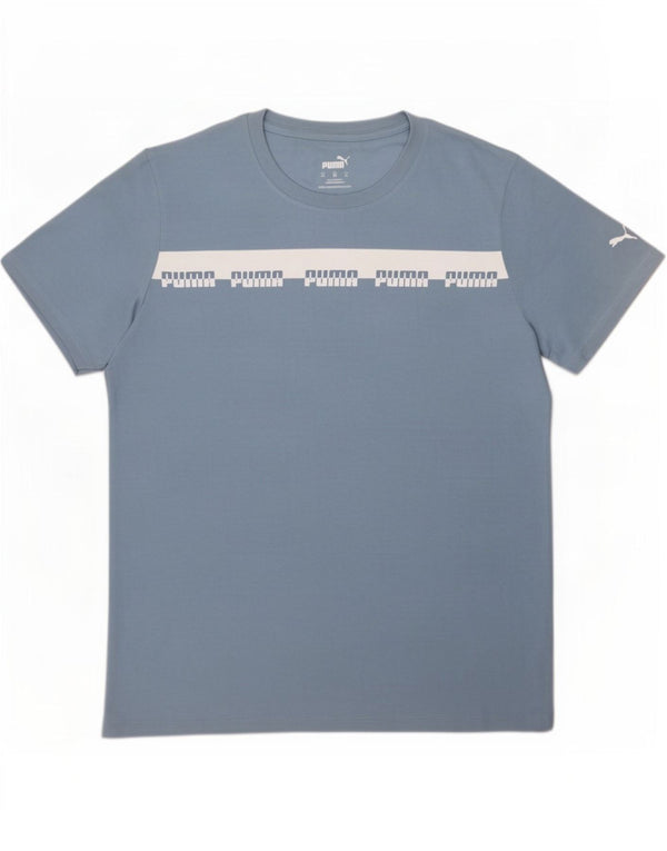 Puma Damen Grafik T-Shirt Top UK 18 XL Blau Baumwolle